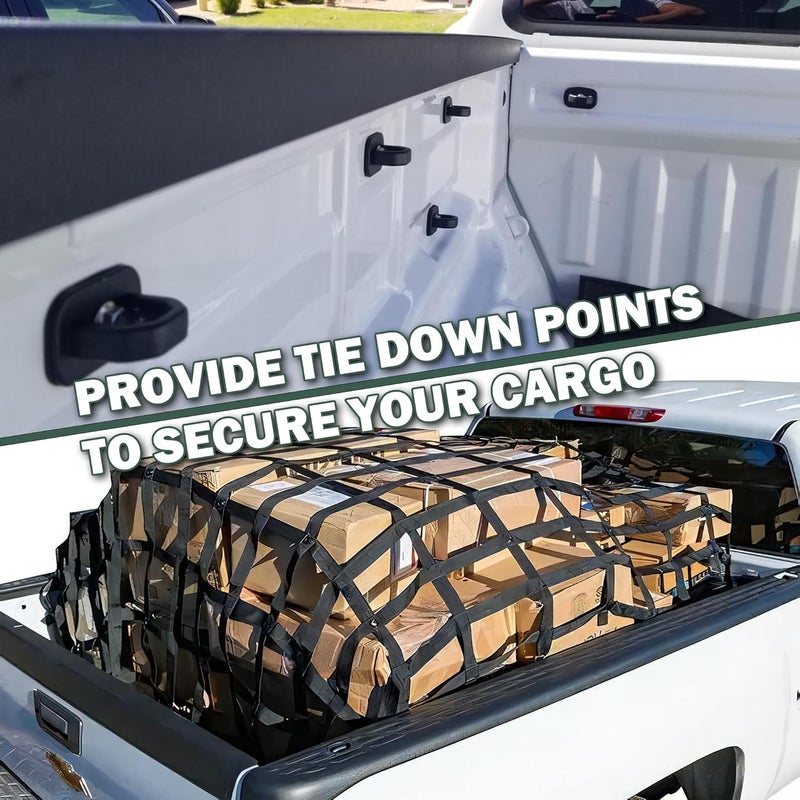 Phamyor Aluminum Tie Down Anchors Truck Bed Side Wall Anchor fit for 2007-2023 Chevy Silverado/GMC Sierra, 2015-2023 Chevy Colorado/GMC Canyon, Truck Bed Cargo Hooks, DZ97903, Red, 9pcs - Image 5